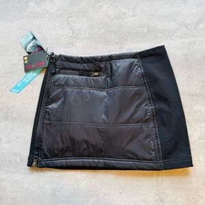 NEW Skhoop Karin Bun Warmer Insulated Mini Skirt, Black Size XS